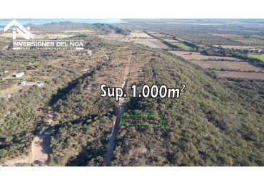 TERRENO EN VENTA EL PRESTAMO 1.000m2 (DIQUE CABRA CORRAL)
