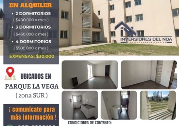 DEPARTAMENTOS EN ALQUILER 2-3 Y 4 DORMITORIOS ZONA SUR